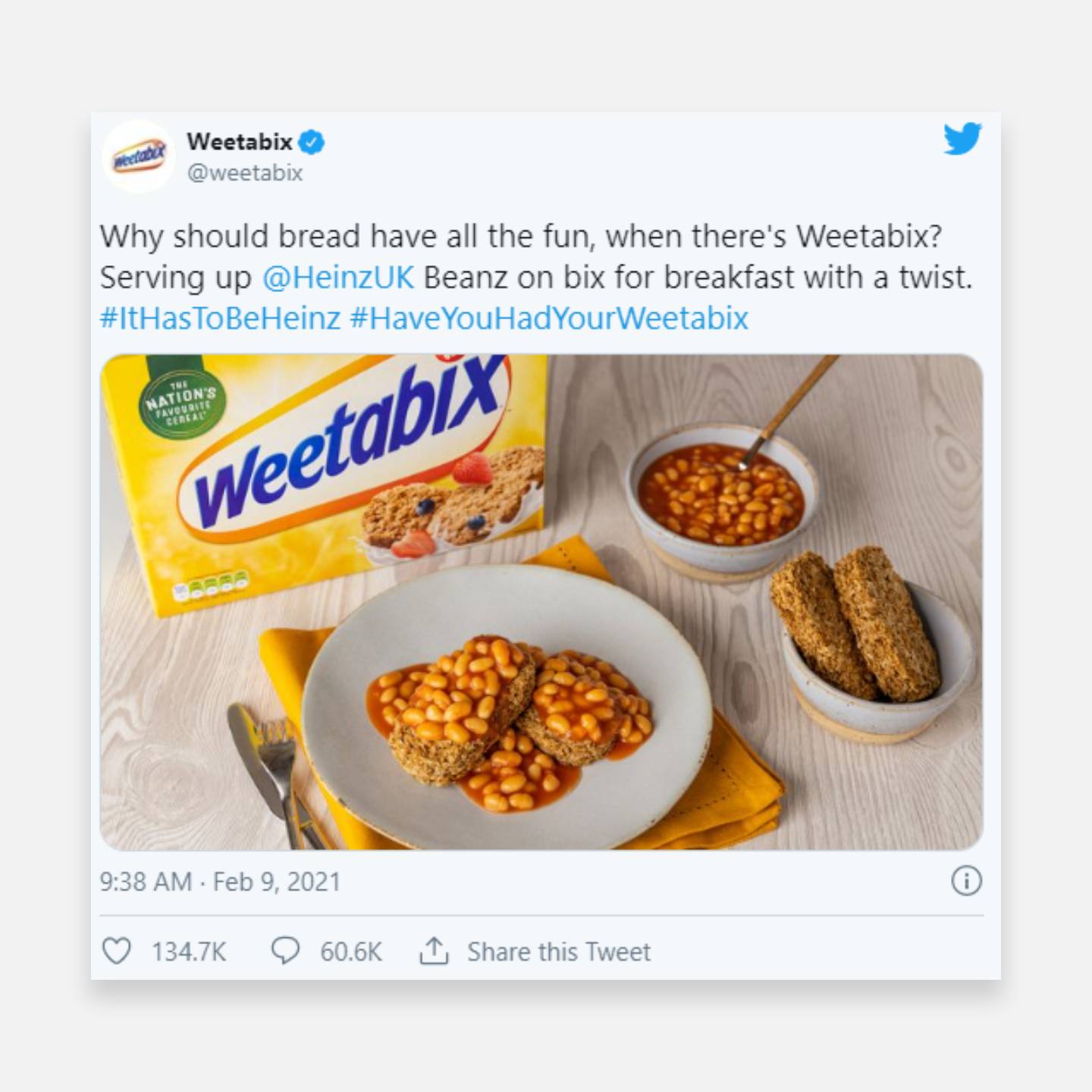 Weetabix Cereal's Iconic Slogan Asks a Favour of 2021