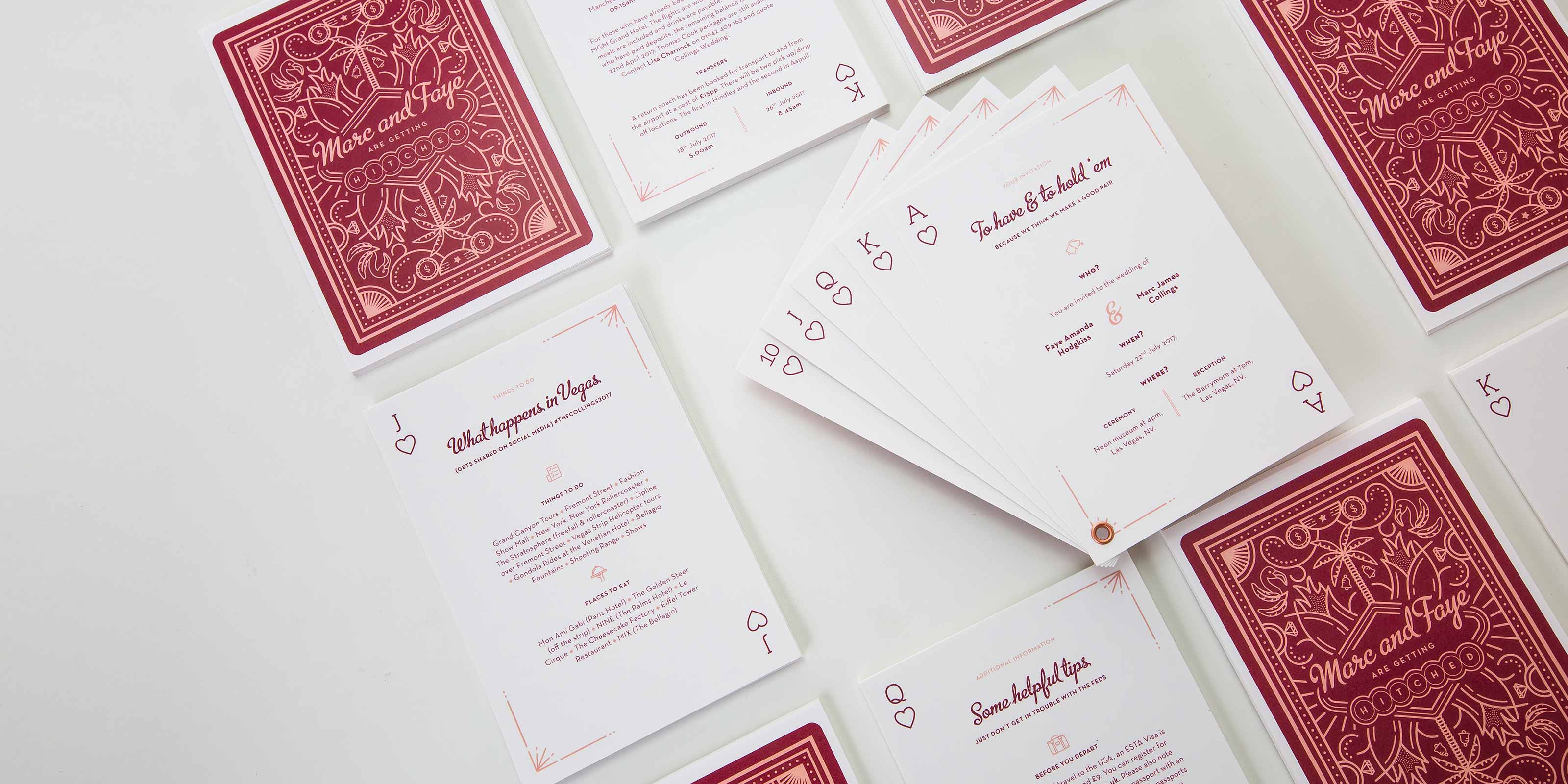 Set of creative wedding invitation cards